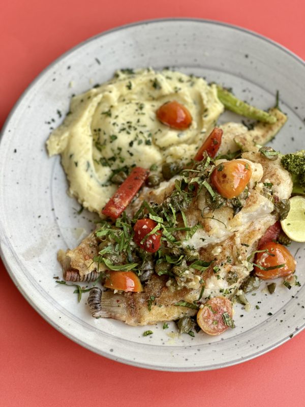 RED SNAPPER WITH LEMON BUTTER CAPER SAUCE